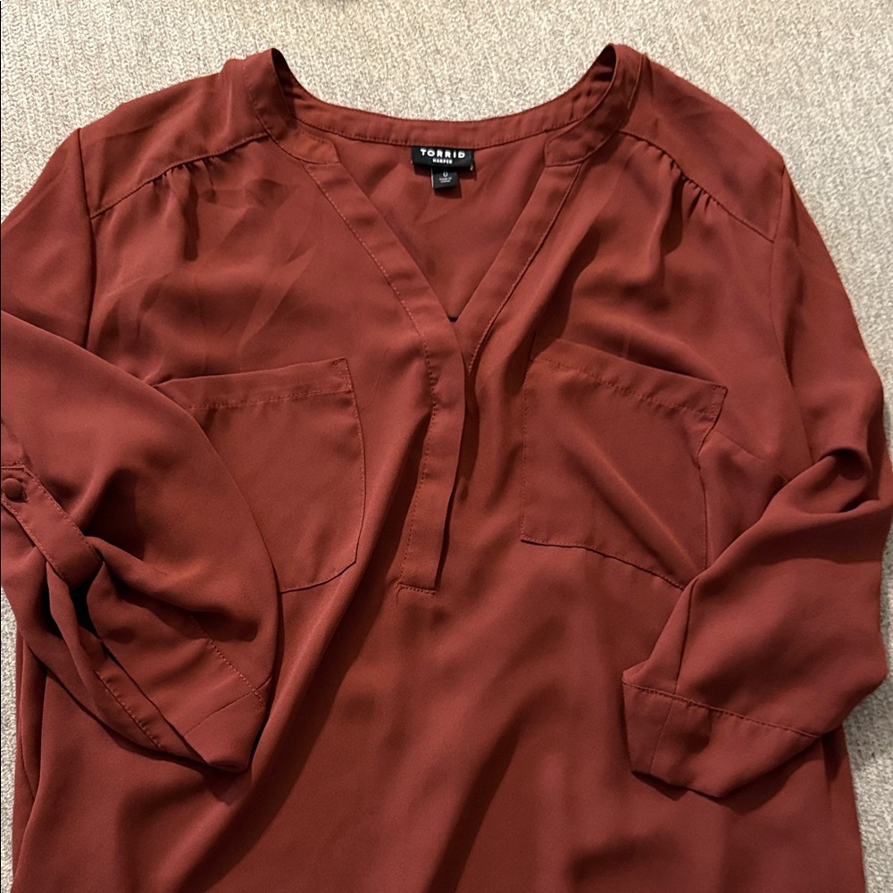 Torrid Harper Dark Red Blouse